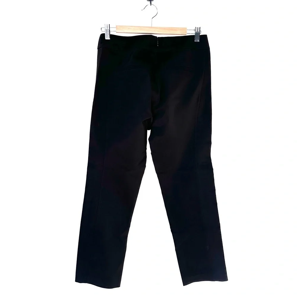 Veronica Beard Black Back Zip Faux Back Pocket Core Pants Size 8